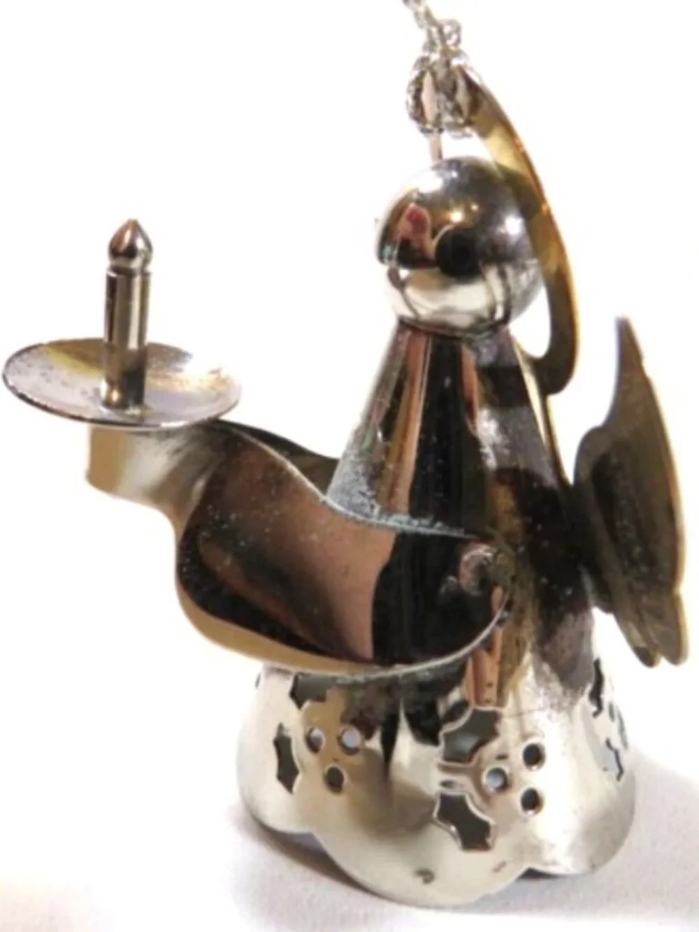 Vintage Mixed Metal Mini Angel Christmas Ornament - Silver & Gold Tone - 2.25